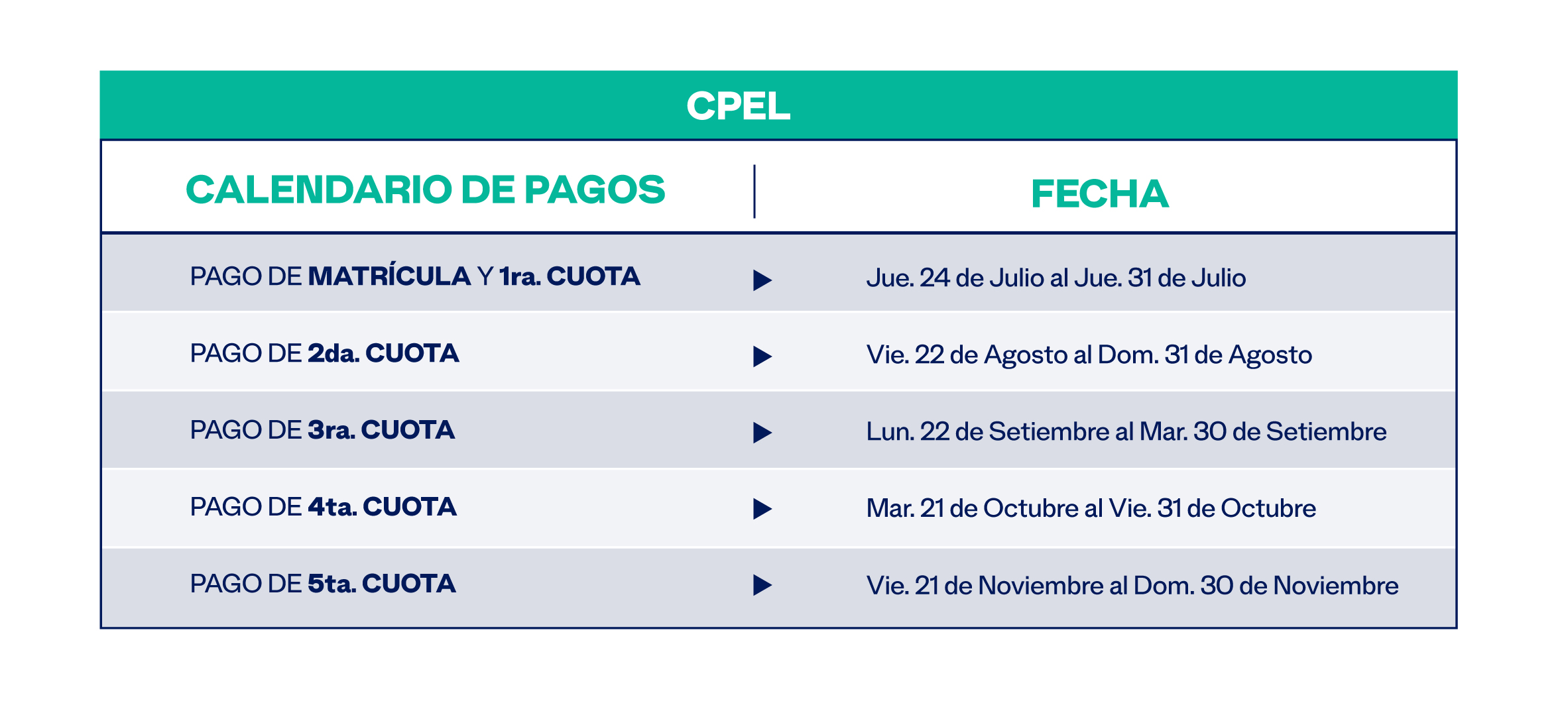 calendario de pagos de cpel 2025-00